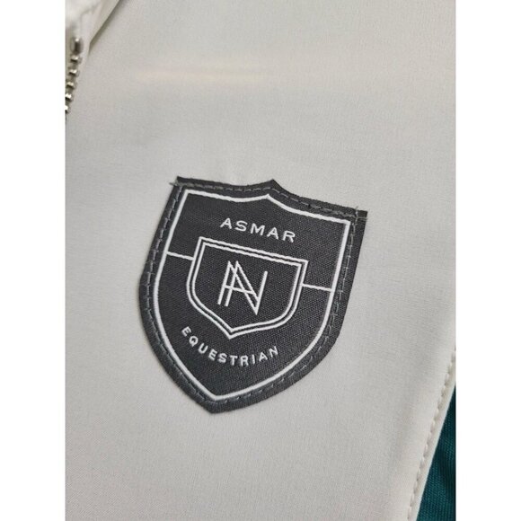 ASMAR Equestrian Show Jacket Teal White Zip Up Riding Shirt - Picture 4 of 8